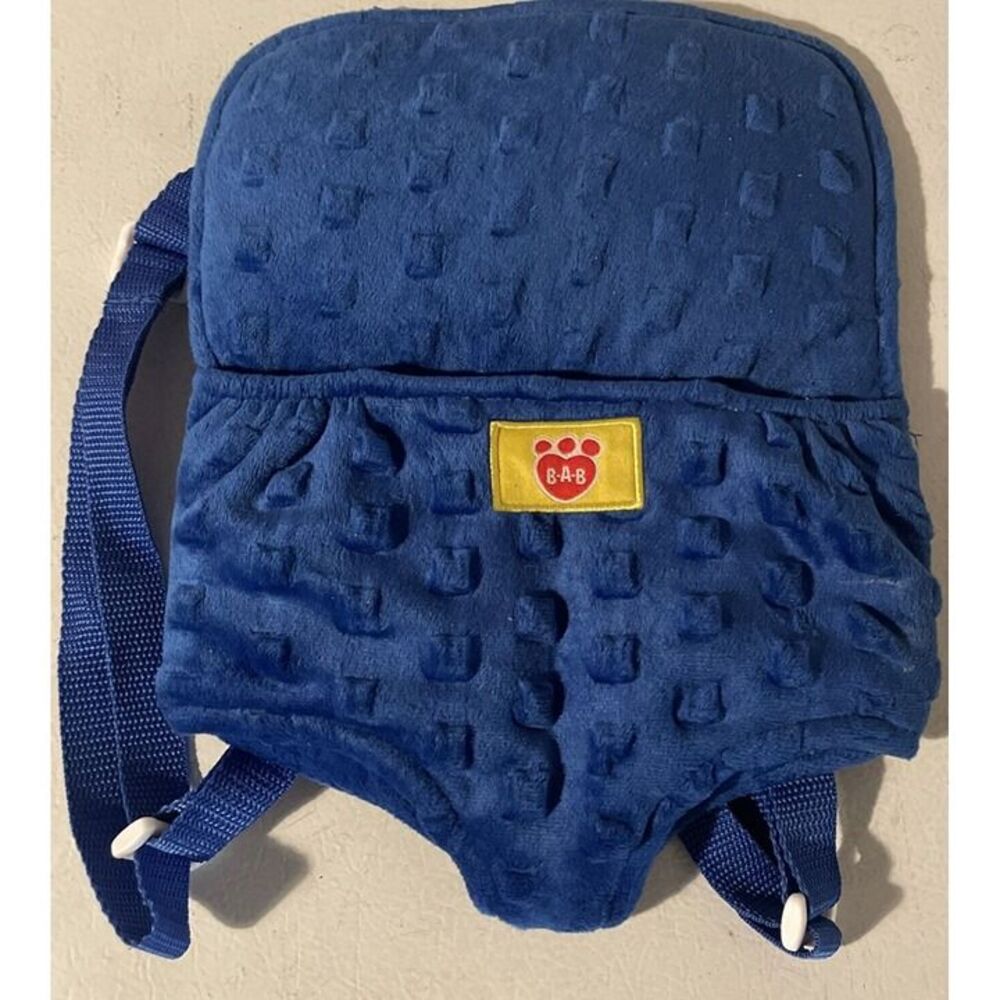 Build A Bear BAB Plush Blue Baby Animal Carrier Adjustable Straps Backpack